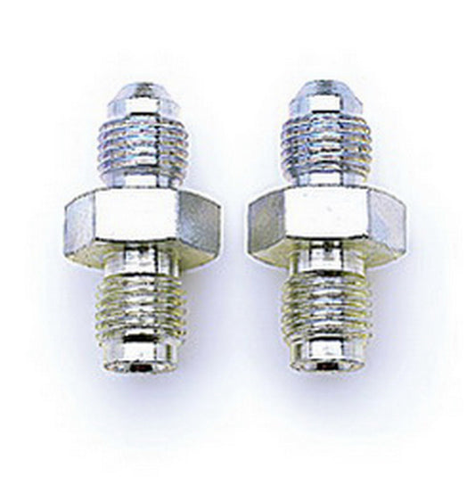 Fitting - Adapter - Straight - 3 AN Male to 3/8-24 in Inverted Flare Male - Steel - Nickel Anodized - 3/16 in Hardline - Pair