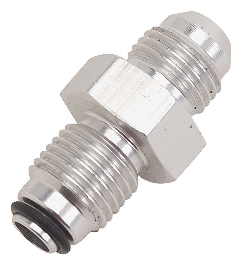 Fitting - Adapter - Straight - 6 AN Male to 9/16-18 in Male O-Ring - Aluminum - Clear Anodized - Power Steering Systems - Each