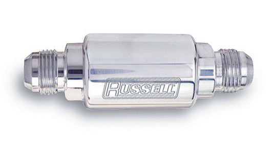 Fuel Filter - Competition Series - In-Line - 40 Micron - Stainless Element - 8 AN Male Inlet - 3/8 in NPT Male Outlet - Aluminum - Polished - Each