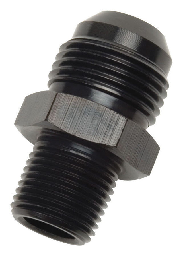 Fitting - Adapter - Straight - 8 AN Male to 1/2 in NPT Male - Aluminum - Black Anodized - Each
