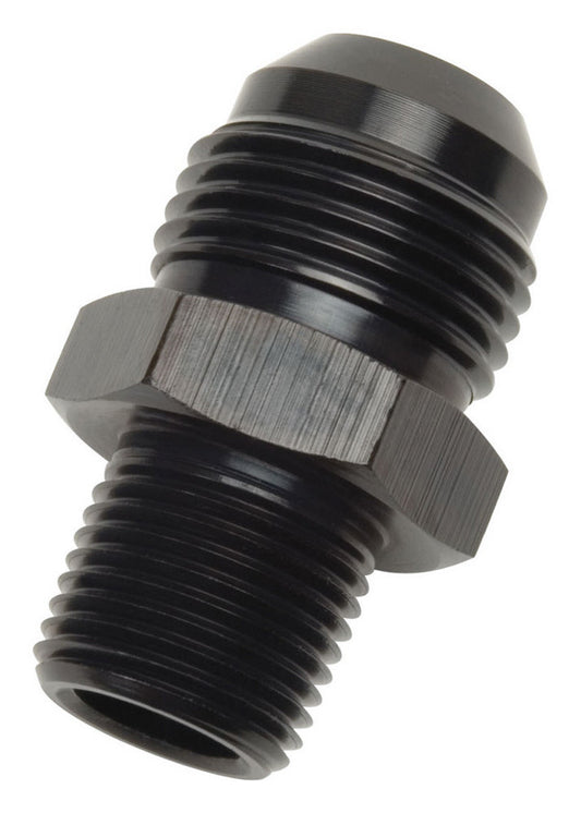 Fitting - Adapter - Straight - 8 AN Male to 1/2 in NPT Male - Aluminum - Black Anodized - Each