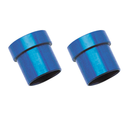 Fitting - Tube Sleeve - 8 AN - 1/2 in Tube - Aluminum - Blue Anodized - Pair
