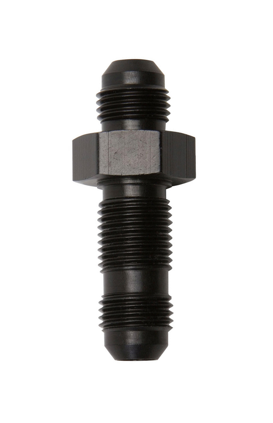 Fitting - Bulkhead - Straight - 6 AN Male to 6 AN Male Bulkhead - Aluminum - Black Anodized - Each