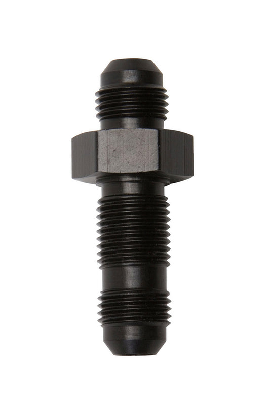 Fitting - Bulkhead - Straight - 6 AN Male to 6 AN Male Bulkhead - Aluminum - Black Anodized - Each