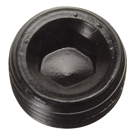 Fitting - Plug - 1/2 in NPT - Allen Head - Aluminum - Black Anodized - Each