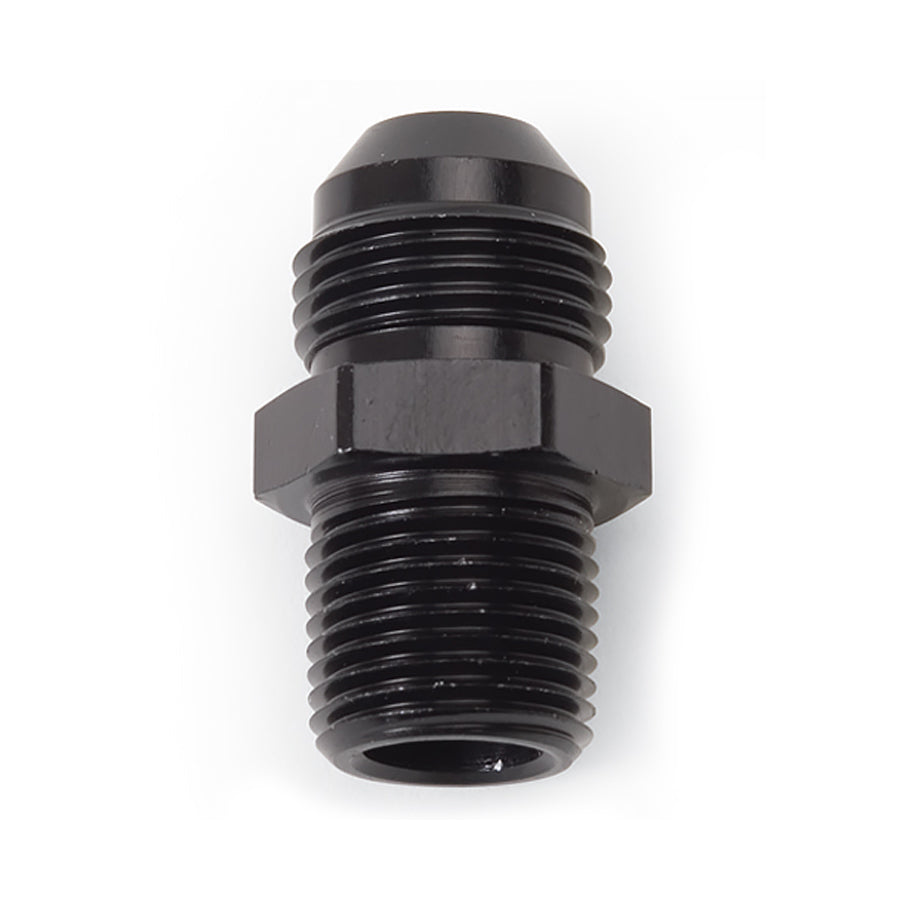Fitting - Adapter - Straight - 10 AN Male to 3/8 in NPT Male - Aluminum - Black Anodized - Each