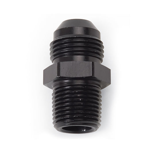 Fitting - Adapter - Straight - 6 AN Male to 1/2 in NPT Male - Aluminum - Black Anodized - Each