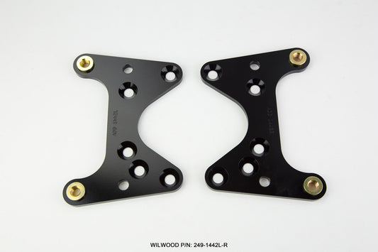 Brake Caliper Bracket - Front - 10.750 in Rotor - Aluminum - Black Anodized - Dynalite Caliper - Ford Mustang II / Pinto 1971-78 - Pair