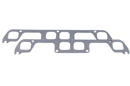 Intake Manifold Gasket - 0.062 in Thick - 1.6 x 1.74 in Square Port - Graphite Coated Steel Core Laminate - Brodix Heads - Small Block Chevy - Pair