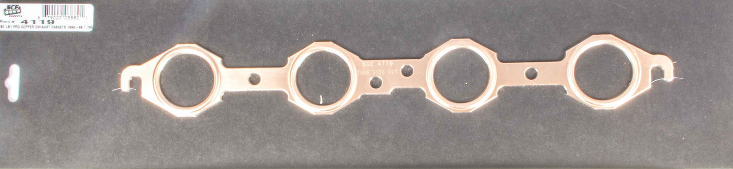 Engine & Accessories Header / Manifold Gasket - Pro Copper - 1.780 in Large Round Port - Copper - GM LS-Series - Pair