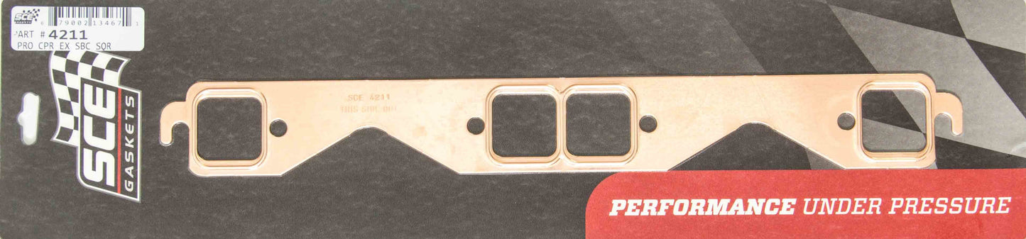 Engine & Accessories Header / Manifold Gasket - Pro Copper - 1.440 x 1.450 in Stock Square Port - Copper - Small Block Chevy - Pair