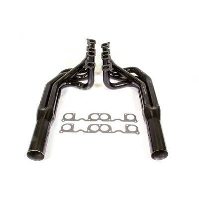 Headers - 1.875 to 2 in Primary - 3.5 in Collector - Steel - Black Paint - All Pro Heads - Small Block Chevy - Pair