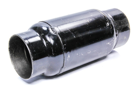 Muffler - Anti Reversion - 3-1/2 in Inlet - 3-1/2 in Outlet - 4 in Diameter Body - 11 in Long - Aluminum - Black Paint - Each