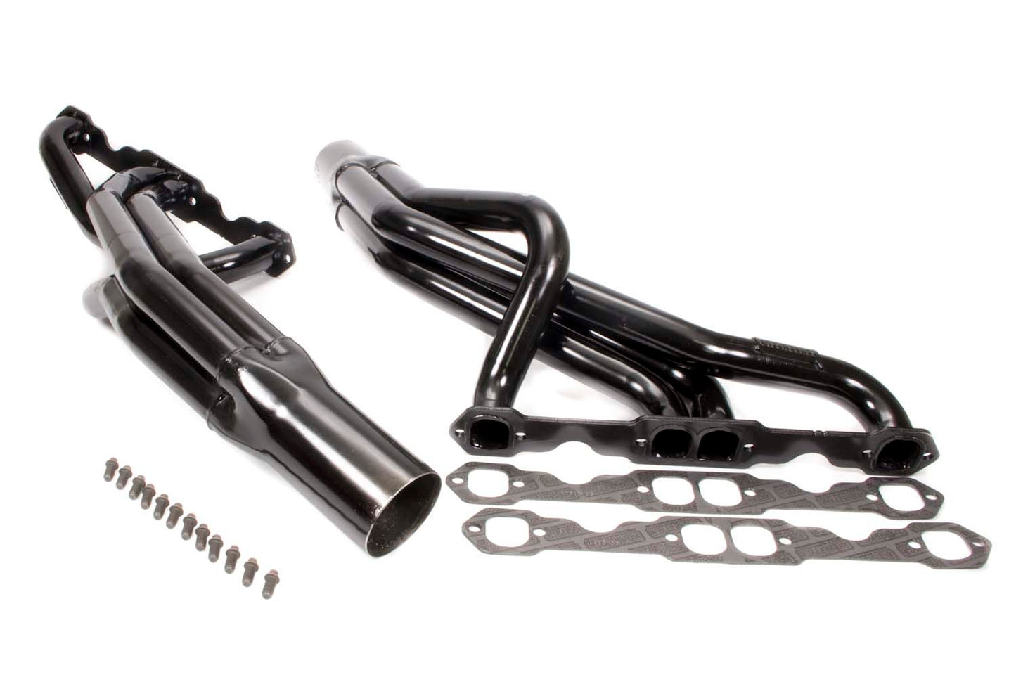 Headers - Street Stock - 1.75 in Primary - 3.5 in Collector - Steel - Black Paint - Stock Clip - Small Block Chevy - Pair