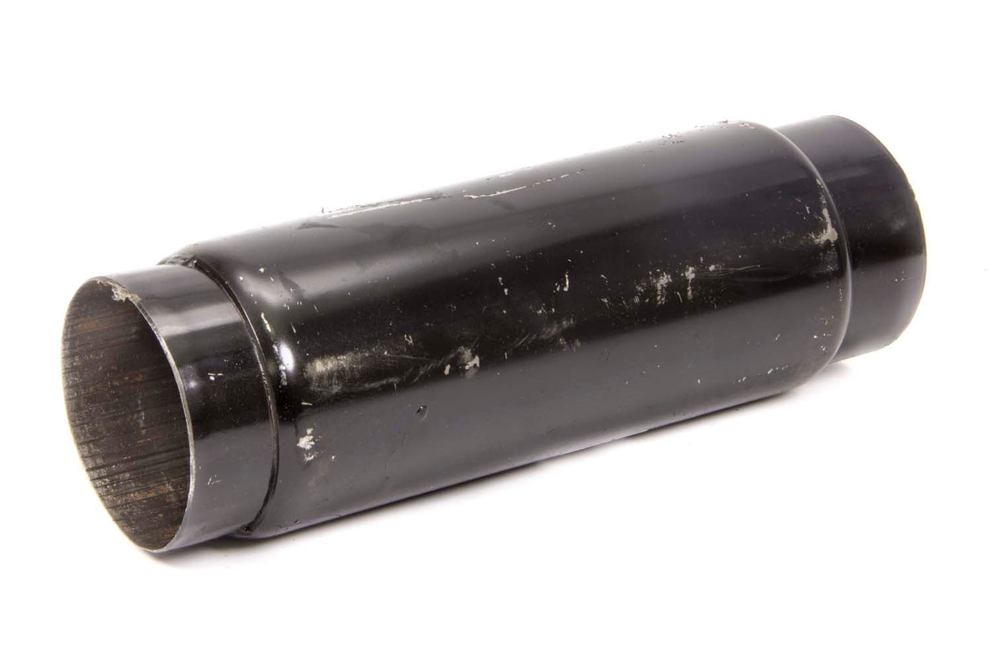 Muffler - 3-1/2 in Center Inlet - 3-1/2 in Center Outlet - 4 in Diameter Body - 12 in Long - Steel - Black Paint - Each