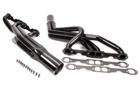 Headers - Street Stock - 1.75 in Primary - 3.5 in Collector - Steel - Black Paint - Stock Clip - Small Block Chevy - Pair