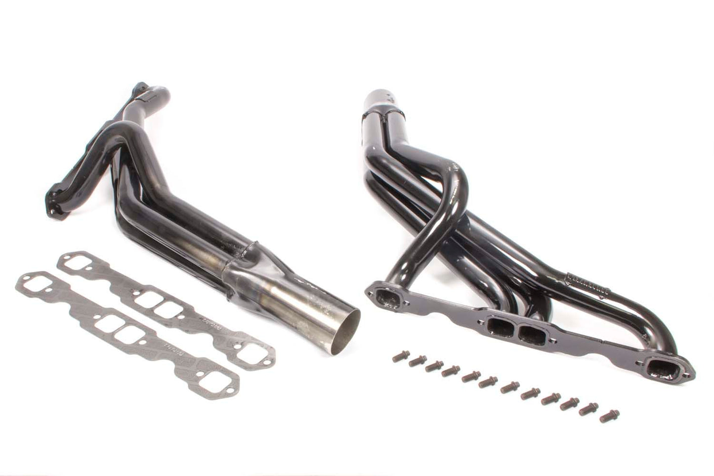 Headers - Street Stock - 1.625 in Primary - 3 in Collector - Steel - Black Paint - Stock Clip - Small Block Chevy - Pair