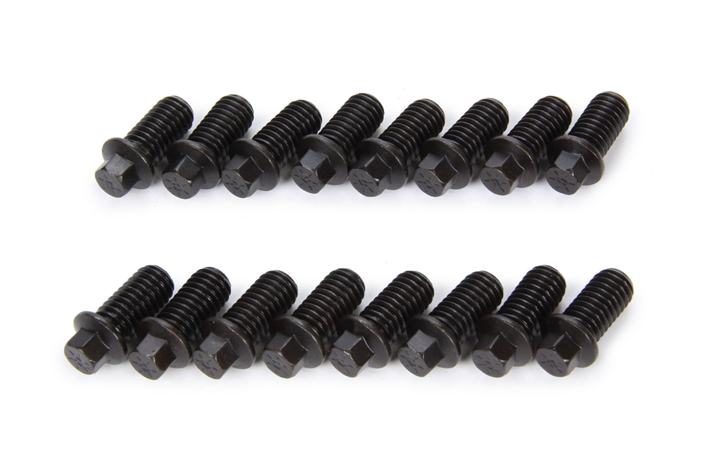 Header Bolt - 3/8-16 in Thread - 1 in Long - Hex Head - Chromoly - Black Oxide - Set of 16