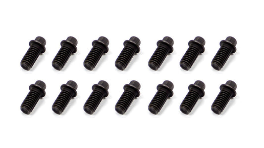 Header Bolt - 3/8-16 in Thread - 0.75 in Long - 5/16 in Hex Head - Steel - Set of 14