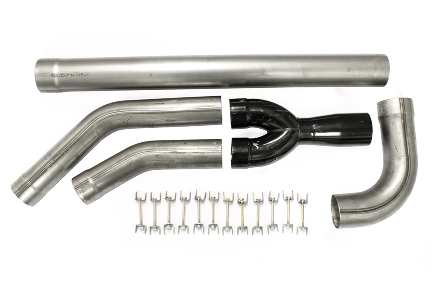 Engine & Accessories Pipe Kit - 3 in Diameter 42 Degree Elbow / 30 Degree Elbow - 3 in to 3-1/2 in Y Collector - 3-1/2 in Diameter 90 Degree Elbow / 36 in Collector Extension - Header Tabs Included - Kit