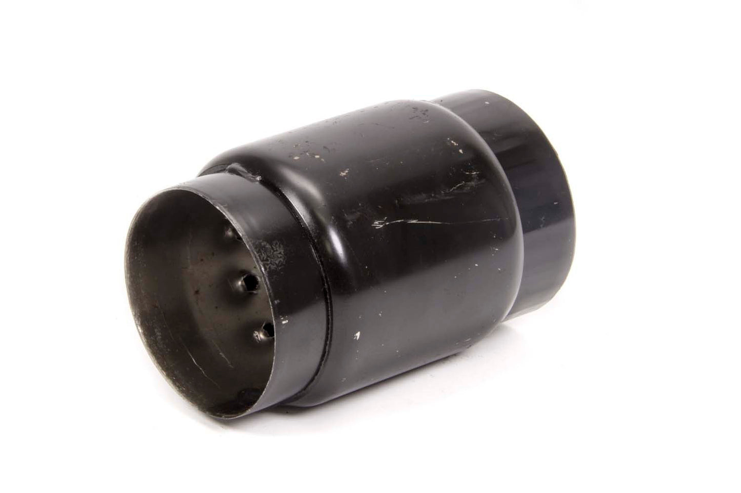 Muffler - 3-1/2 in Center Inlet - 3-1/2 in Center Outlet - 4 in Diameter Body - 6 in Long - Steel - Black Paint - Each