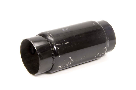 Muffler - 3 in Center Inlet - 3 in Center Outlet - 3-1/2 in Diameter Body - 8 in Long - Steel - Black Paint - Each