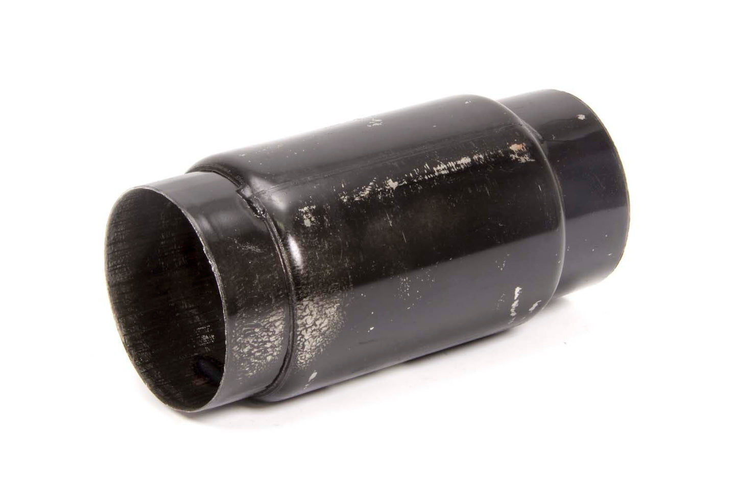 Muffler - 3-1/2 in Center Inlet - 3-1/2 in Center Outlet - 4 in Diameter Body - 8 in Long - Steel - Black Paint - Each