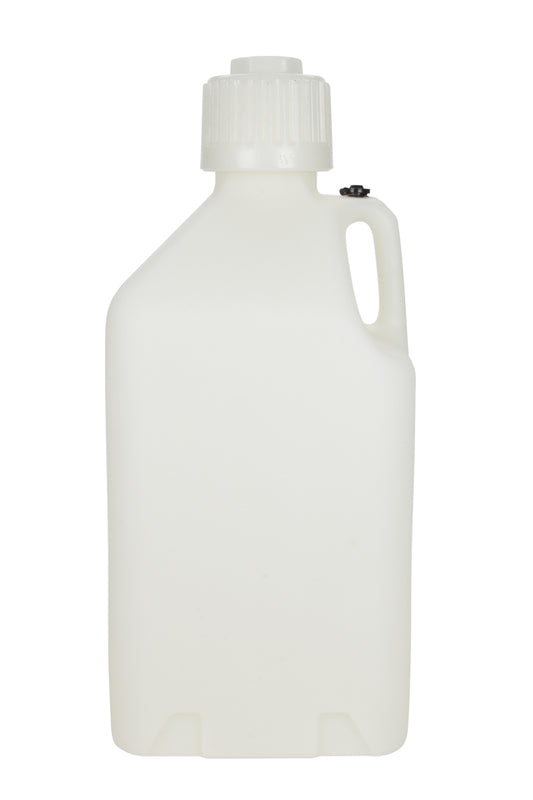 Utility Jug - 5 gal - 9.5 x 9.5 x 21.75 in Tall - Gasket Seal Cap - Flip-Up Vent - Square - Plastic - White - Each