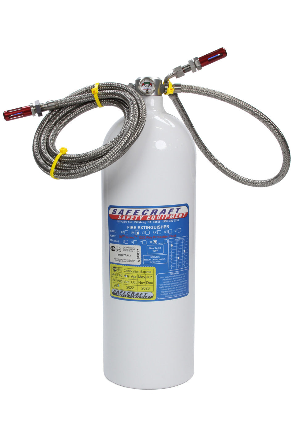 Fire Suppression System - AT Series - Automatic - Novec 1230 - 10.0 lb Bottle - 21 in / 85 in Long Hoses - Fittings / Sensor Included - Kit