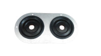 Firewall Grommet - 2 in Hole - 0.500 in ID - 5.750 x 3 in Oval - Aluminum / Rubber - Natural / Black - Each