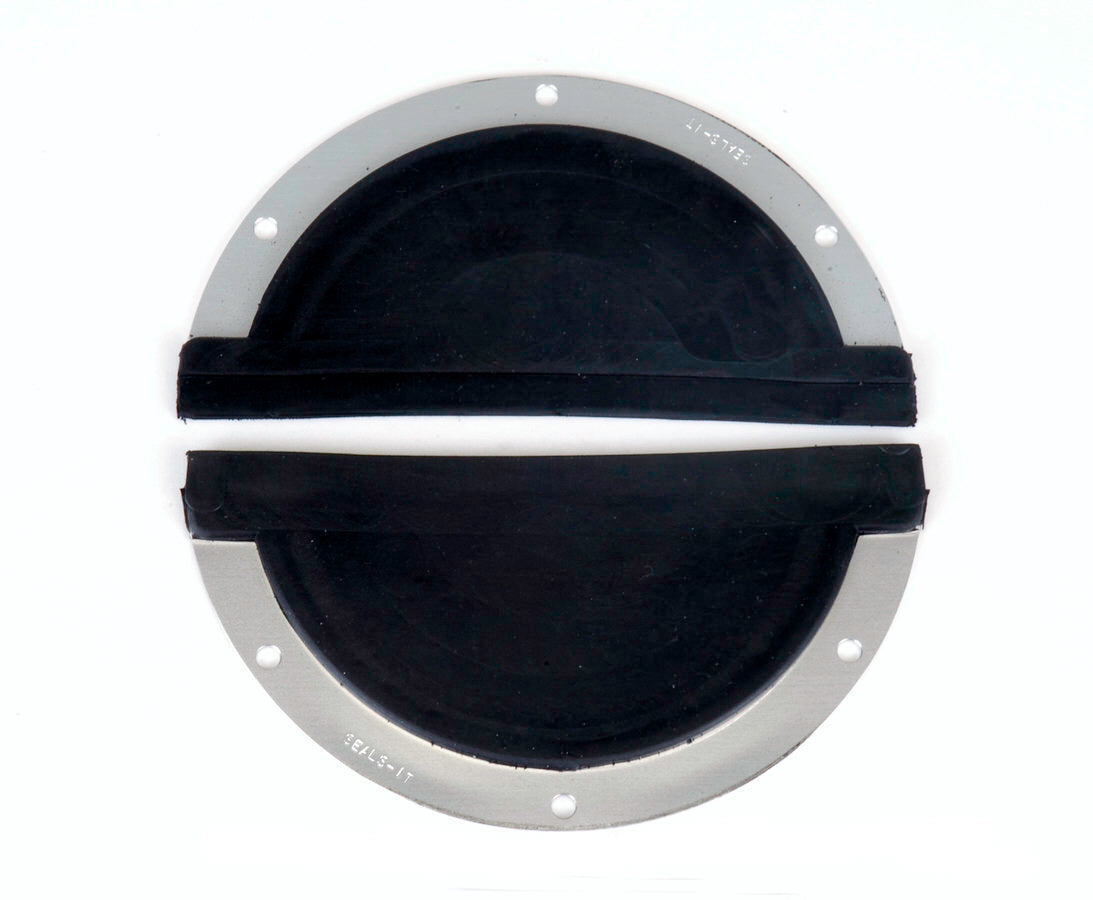 Firewall Grommet - 1 Split Hole - 4.500 in OD - Blank - Flat - Aluminum / Rubber - Natural / Black - Each