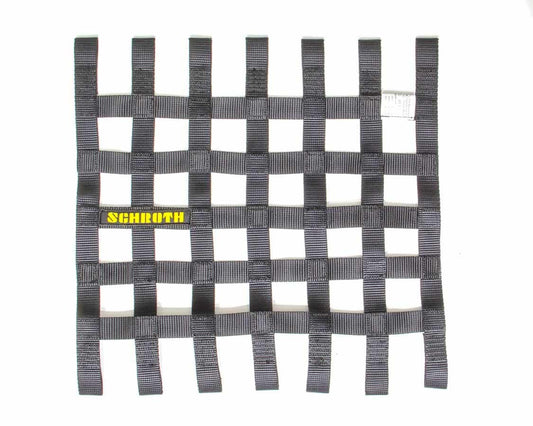Window Net - SFI 27.1 - FIA Approved - 1 in Webbing - 16 in Square - Black - Each