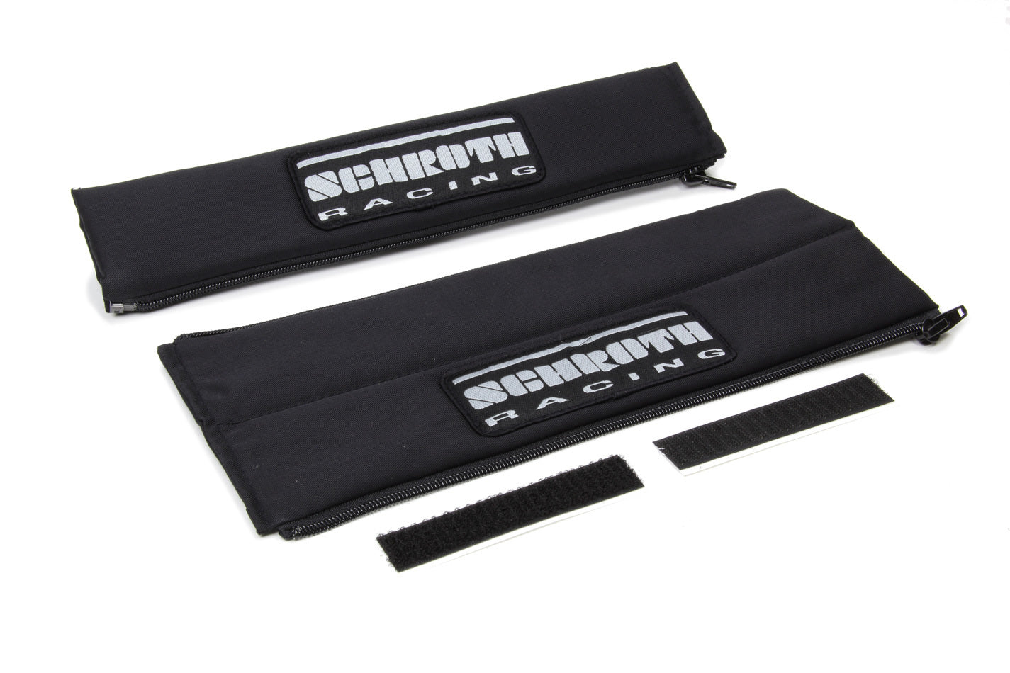Harness Pad - Silver SCHROTH Logo - Polyester - Black - 2 in Harness - Pair