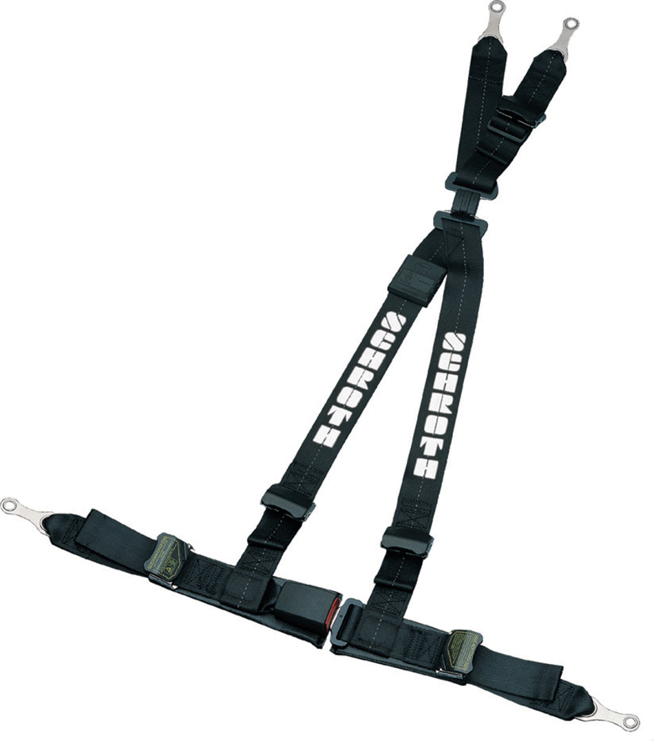 Harness - Rallye - 4 Point - Buckle - DOT Approved - Pull Down Adjust - Bolt-On - Individual Harness - Black - Kit