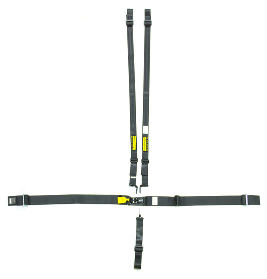 Harness - 5 Point - Latch and Link - SFI 16.1 - Pull Up Adjust - Wrap Around - Individual Harness - HANS Ready - Black - Kit