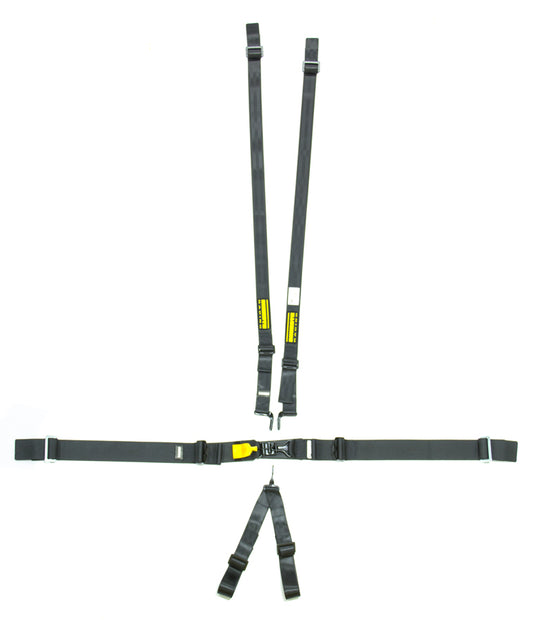 Harness - 6 Point - Latch and Link - SFI 16.1 - Pull Up Adjust - Wrap Around - Individual Harness - HANS Ready - Black - Kit