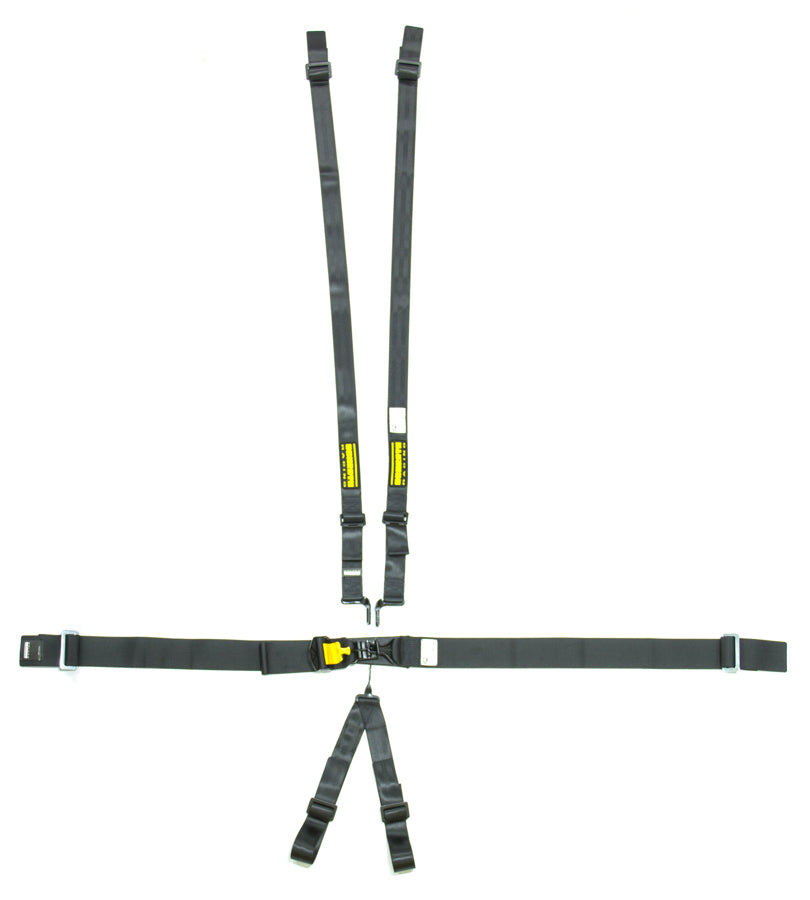 Harness - 6 Point - Latch and Link - SFI 16.1 - Pull Down Right Adjust - Wrap Around - Individual Harness - HANS Ready - Black - Kit