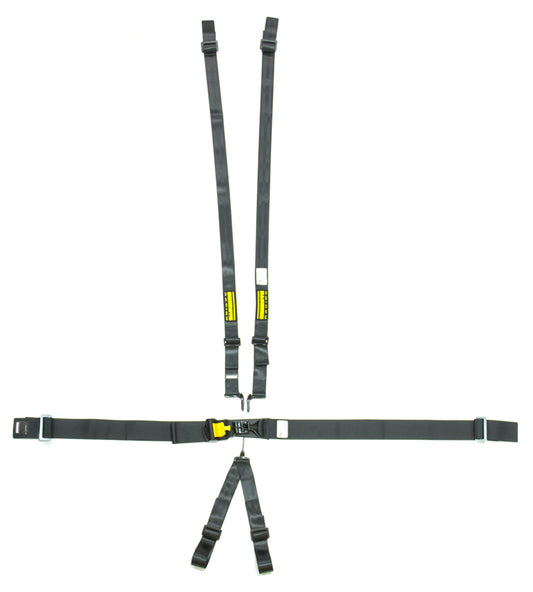 Harness - 6 Point - Latch and Link - SFI 16.1 - Pull Down Right Adjust - Wrap Around - Individual Harness - HANS Ready - Black - Kit