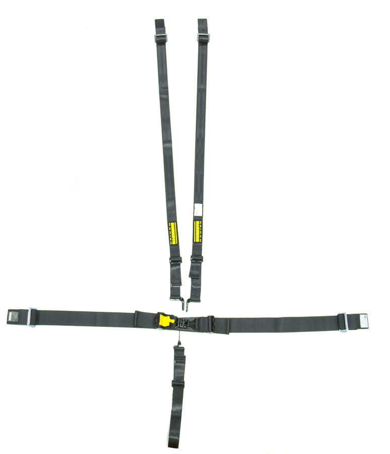Harness - 5 Point - Latch and Link - SFI 16.1 - Pull Down Right Adjust - Wrap Around - Individual Harness - HANS Ready - Black - Kit