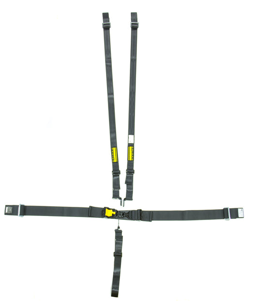 Harness - 5 Point - Latch and Link - SFI 16.1 - Pull Down Right Adjust - Wrap Around - Individual Harness - HANS Ready - Black - Kit