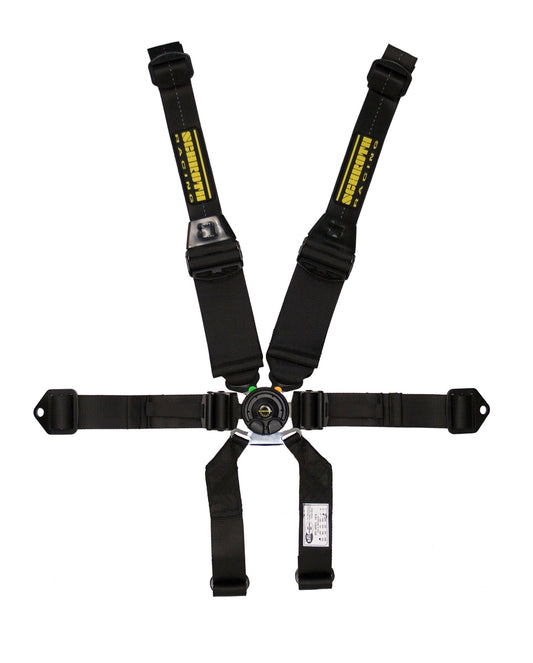 Harness - Profi II - 6 Point - Camlock - SFI 16.5 - Pull Up Adjust - Clip In / Wrap Around - Individual Harness - HANS Ready - Black - Kit