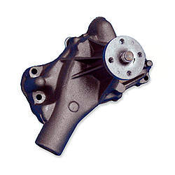 Water Pump - Mechanical - Stage 1 - Reverse Rotation - 5/8 in Pilot - Long Design - Iron - Natural - Small Block Chevy - Each