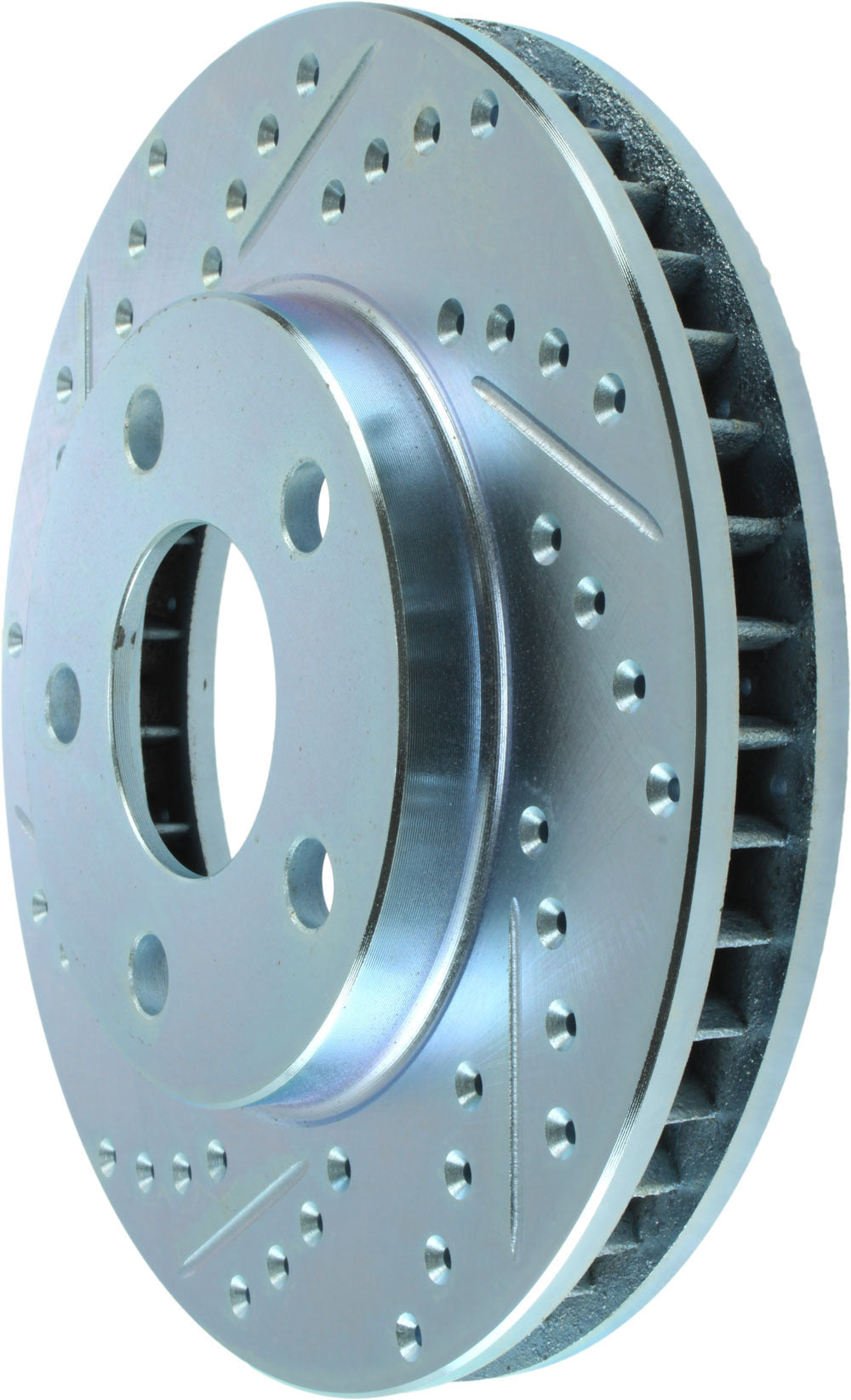 Brake Rotor - Sport - Front - Driver Side - Drilled / Slotted - 278 mm OD - 32.3 mm Thick - 5 x 118 mm Bolt Pattern - Iron - Natural - GM 1997-2005 - Each