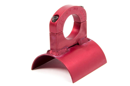 Power Steering Reservoir Bracket - Clamp-On - Aluminum - Red Anodized - 1-1/2 in OD Tube - Each