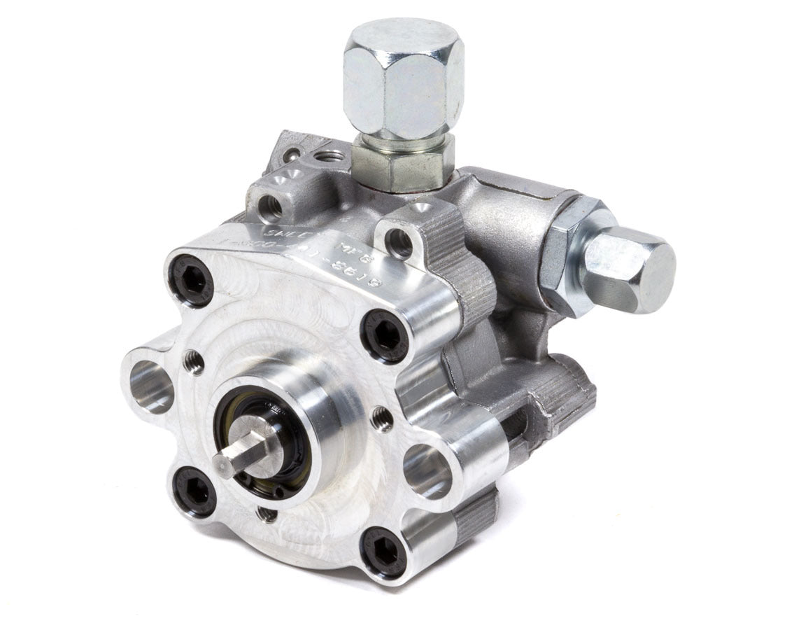 Power Steering Pump - 3 gpm - 1600 psi - 3/8 in Hex Drive - Fuel Pump Adapter Included - Aluminum - Natural - Each