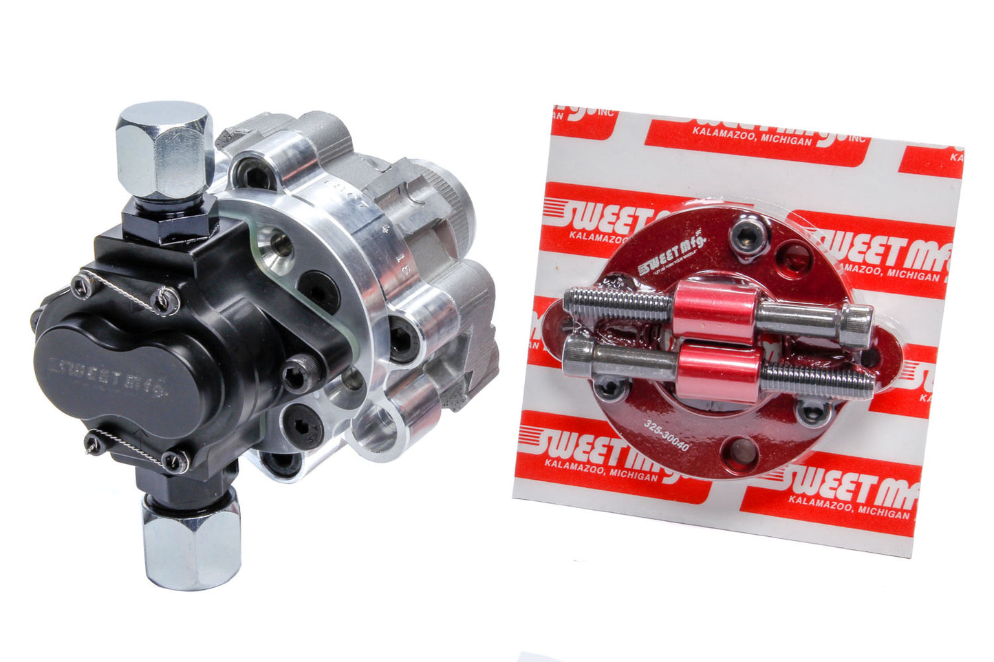 Tandem Pump Kit - Hex Driven - Adapter / Hardware / Spacer - Aluminum - Clear / Red Anodized - Gas / Alcohol - Kit