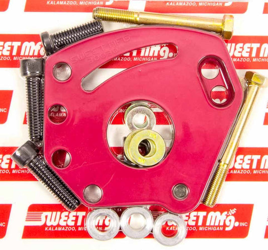 Power Steering Pump Bracket - Driver Side - Head Mount - Billet Aluminum - Red Anodized - Small Block Chevy - Kit