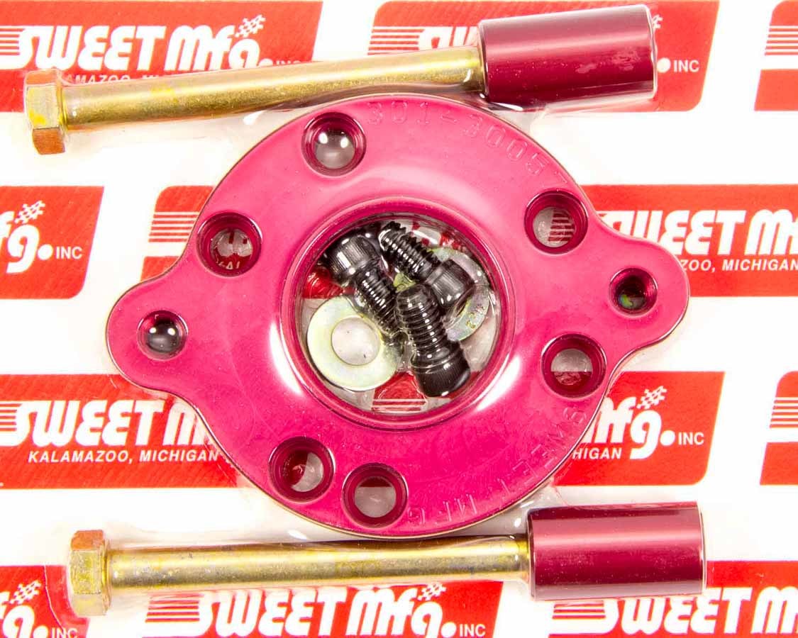 Power Steering Pump Adapter - Aluminum - Red Anodized - Sweet PTO Pump - Kit