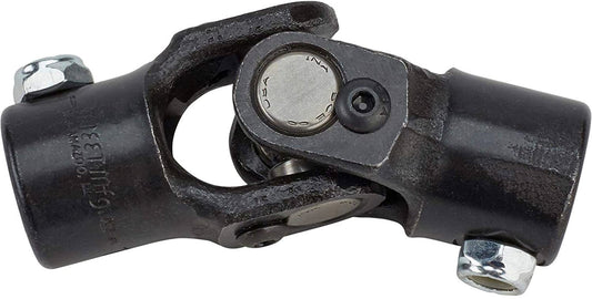 Steering Universal Joint - Single Joint - 1 in 48 Spline to 3/4 in 20 Spline - Steel - Black Paint - Each