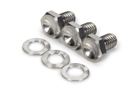 Steering Wheel Bolt Kit - 0.5 in Long - 1/2 in Hex Head - 5/16-18 in Thread - Titanium - Natural - set of 3